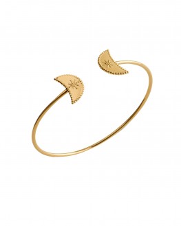 Nouveauté acheter bracelet femme jonc ouvert en plaqué or - Bijoux de créateur - Madame Vedette