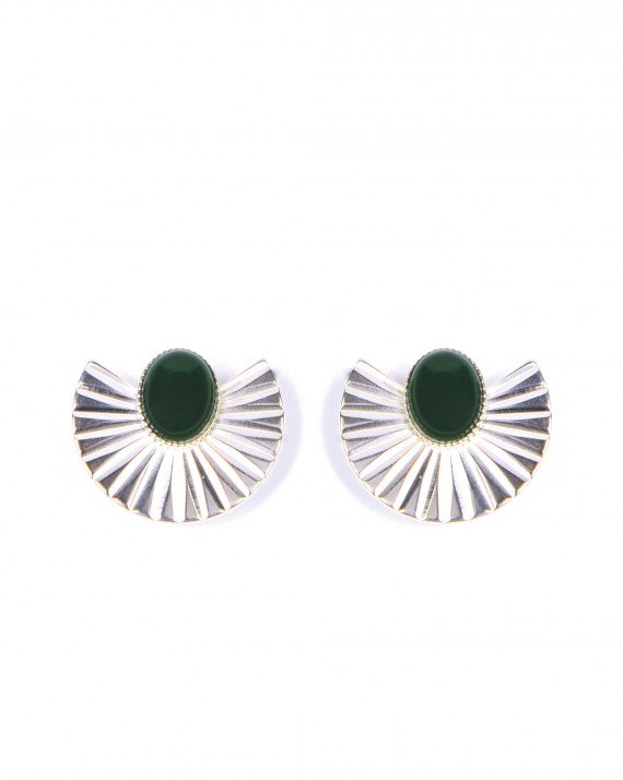 Boucles d'oreilles tendances éventail pour femme en argent 925 - Bijoux fantaisies de créateur - Madame Vedette