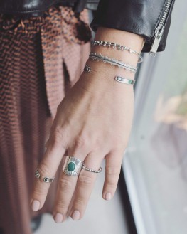Composition bracelets joncs ouverts pour femme en argent 925 - Bijoux créateur à offrir - Madame Vedette