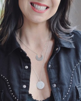 Collier pour femme en argent pendentif demi lune - Madame Vedette, créatrice de bijoux tendance