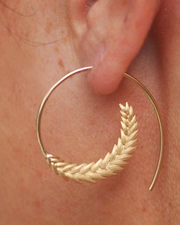 Boucles d'oreilles créoles épis plaqué or pour femme - Madame Vedette, créatrice bijoux tendance