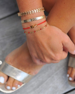 Bracelet plaqué or 18k perles couleur tendances - Bijoux fantaisie de créateurs - Madame Vedette