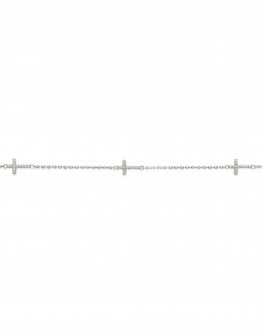 Bracelet chaine multiples croix argent 925 et brillants zircon - Atelier Madame Vedette