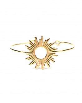 Bracelet jonc ouvert pour femme en plaqué or - Atelier bijoux Madame Vedette