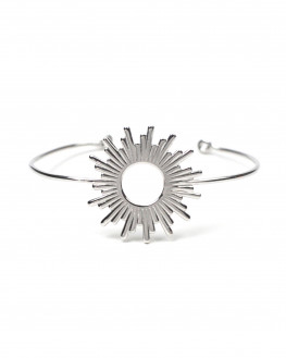 Bracelet jonc tendance femme en argent 925 motif solaire - Atelier bijoux Madame Vedette