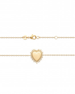 Bracelet pour femme plaqué or motif coeur - Atelier bijoux Madame Vedette