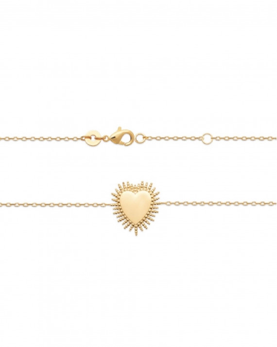 Bracelet pour femme plaqué or motif coeur - Atelier bijoux Madame Vedette