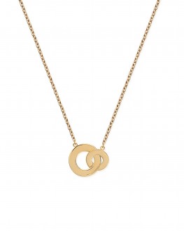 Collier chaîne anneaux larges entrelacés en plaqué or - Création bijoux femme tendance
