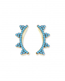 Boucles d'oreilles plaqué or turquoises collection astro femme - Bijoux créateur