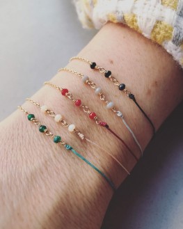 Collection bracelets fins plaqué or perles cordon femme - Bijoux créateur - Madame Vedette