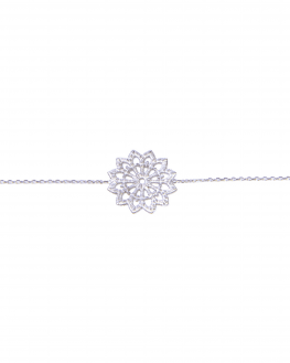 Bracelet chaîne argent 925 arabesque fleur - Bijoux fantaisie créateur - Madame Vedette