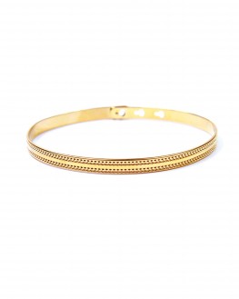 Bracelet jonc ruban cadenas plaqué or - Bijoux créateurs pour femme à offrir - Madame Vedette