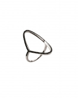 Bague femme argent 925 pierres noires micro serties - Bijoux de créateur Instagram - Madame Vedette
