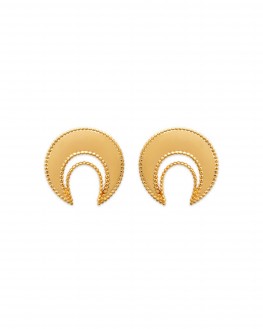 Boucles d'oreilles lobe demi lune plaqué or tendance - Bijoux créateur femme - Madame Vedette
