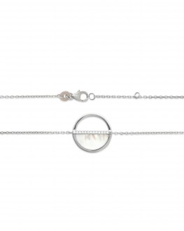 Bracelet chaîne argent 925 nacre et brillants - Bijoux créateur tendance - Madame Vedette