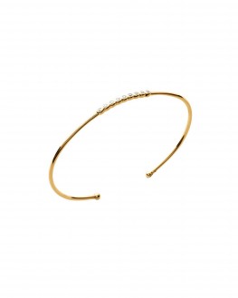 Bracelet jonc ouvert plaqué or brillants zircon vu sur Instagram - Bijoux créateur femme - Madame Vedette