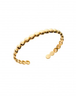 Bracelet jonc ouvert boules plaqué or - Bijoux créateur mode tendance - Madame Vedette