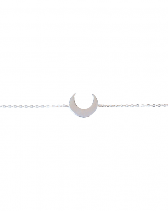 Bracelet chaîne croissant de lune en argent 925 - Bijoux fantaisie créateurs x Madame Vedette