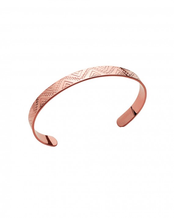 Bracelet jonc ouvert ethnic plaqué or rose - Bijoux créateur tendance - Madame Vedette