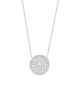 Collier chaîne pendentif rosace argent 925 - Bijoux création tendance fashion - Madame Vedette