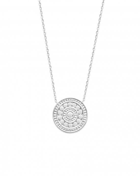Collier chaîne pendentif rosace argent 925 - Bijoux création tendance fashion - Madame Vedette