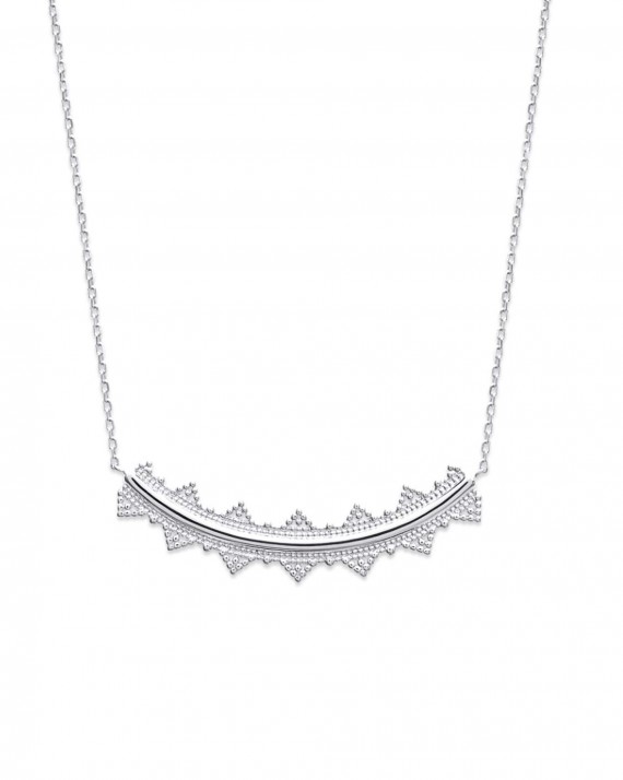 Collier chaîne argent 925 pendentif dentelle - Bijoux créateur tendance du moment - Madame Vedette