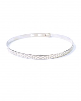 Acheter bracelet femme jonc cadenas ruban plat argent 925 - Bijoux de créateur - Madame Vedette