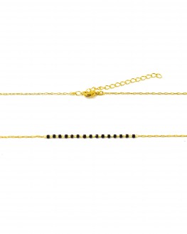 Collier chaîne fine plaqué or petites perles - Tendance une à une - Bijoux créateur - Madame Vedette