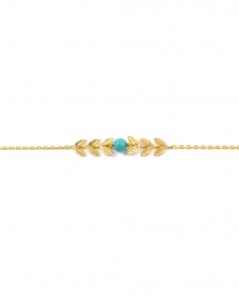 Bracelet chaîne plaqué or épis perle - Bijoux créateur blog mode - Madame Vedette